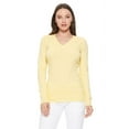thumbnail image 1 of YEMAK Women's Knit Sweater Pullover – Long Sleeve V-Neck Basic Classic Casual Knitted Soft Lightweight T-Shirt Top, 1 of 8