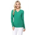 thumbnail image 1 of YEMAK Women's Knit Sweater Pullover – Long Sleeve V-Neck Basic Classic Casual Knitted Soft Lightweight T-Shirt Top, 1 of 8