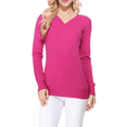 thumbnail image 1 of YEMAK Women's Knit Sweater Pullover – Long Sleeve V-Neck Basic Classic Casual Knitted Soft Lightweight T-Shirt Top, 1 of 6