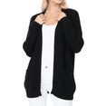 thumbnail image 1 of YEMAK Women's Long Sleeve Chunky Waffle Knit Open Front Sweater Cardigan HK8246-BLACK-ML, 1 of 4