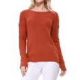 thumbnail image 1 of YEMAK Women's Long Sleeve Crewneck Lightweight Casual Soft Knit Pullover Sweater MK8015-DOR-L, 1 of 7