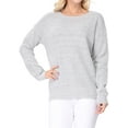 thumbnail image 1 of YEMAK Women's Long Sleeve Crewneck Lightweight Casual Soft Knit Pullover Sweater MK8015-GRY-L, 1 of 7
