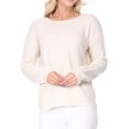 thumbnail image 1 of YEMAK Women's Long Sleeve Crewneck Lightweight Casual Soft Knit Pullover Sweater MK8015-OAT-S, 1 of 7