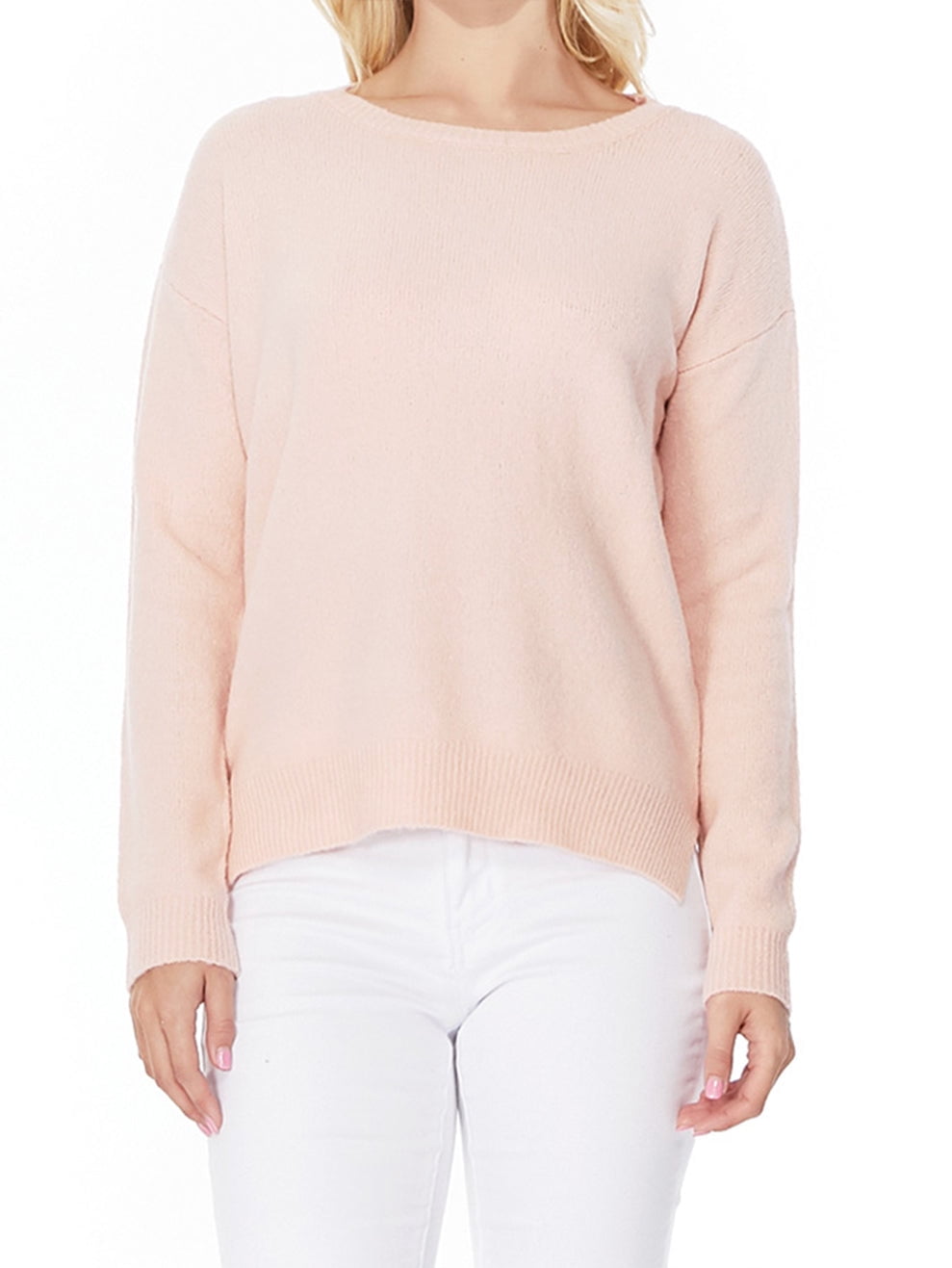 YEMAK Women's Long Sleeve Crewneck Knit Sweater - Soft, Casual Pullover (Sizes S-L) 5 thumbnail image