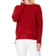 thumbnail image 1 of YEMAK Women's Long Sleeve Crewneck Lightweight Casual Soft Knit Pullover Sweater MK8015-RED-L, 1 of 7