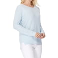 thumbnail image 1 of YEMAK Women's Long Sleeve Crewneck Lightweight Casual Soft Knit Pullover Sweater MK8015-SBL-L, 1 of 7