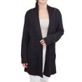 thumbnail image 1 of YEMAK Women's Long Sleeve Two Pocket Draped Open Front Sweater Cardigan Jacket HK8189-BLK-M/L, 1 of 6