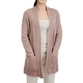 thumbnail image 1 of YEMAK Women's Long Sleeve Two Pocket Draped Open Front Sweater Cardigan Jacket HK8189-MAV-S/M, 1 of 6