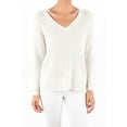 thumbnail image 1 of YEMAK Women's Long Sleeve V-Neck Back Cutout Casual Knit Pullover Sweater MK8144-IVR-M, 1 of 7