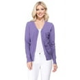 thumbnail image 1 of YEMAK Women's Long Sleeve V-Neck Button Down Soft Knit Cardigan Sweater MK5178-Blueberry-S, 1 of 8