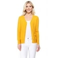 thumbnail image 1 of YEMAK Women's Long Sleeve V-Neck Button Down Soft Knit Cardigan Sweater MK5178-Honey-S, 1 of 8