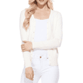 thumbnail image 1 of YEMAK Women's Long Sleeve V-Neck Button Down Soft Knit Cardigan Sweater MK5178-Ivory-L, 1 of 5
