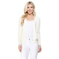 thumbnail image 1 of YEMAK Women's Long Sleeve V-Neck Button Down Soft Knit Cardigan Sweater MK5178-Ivory-L, 1 of 8