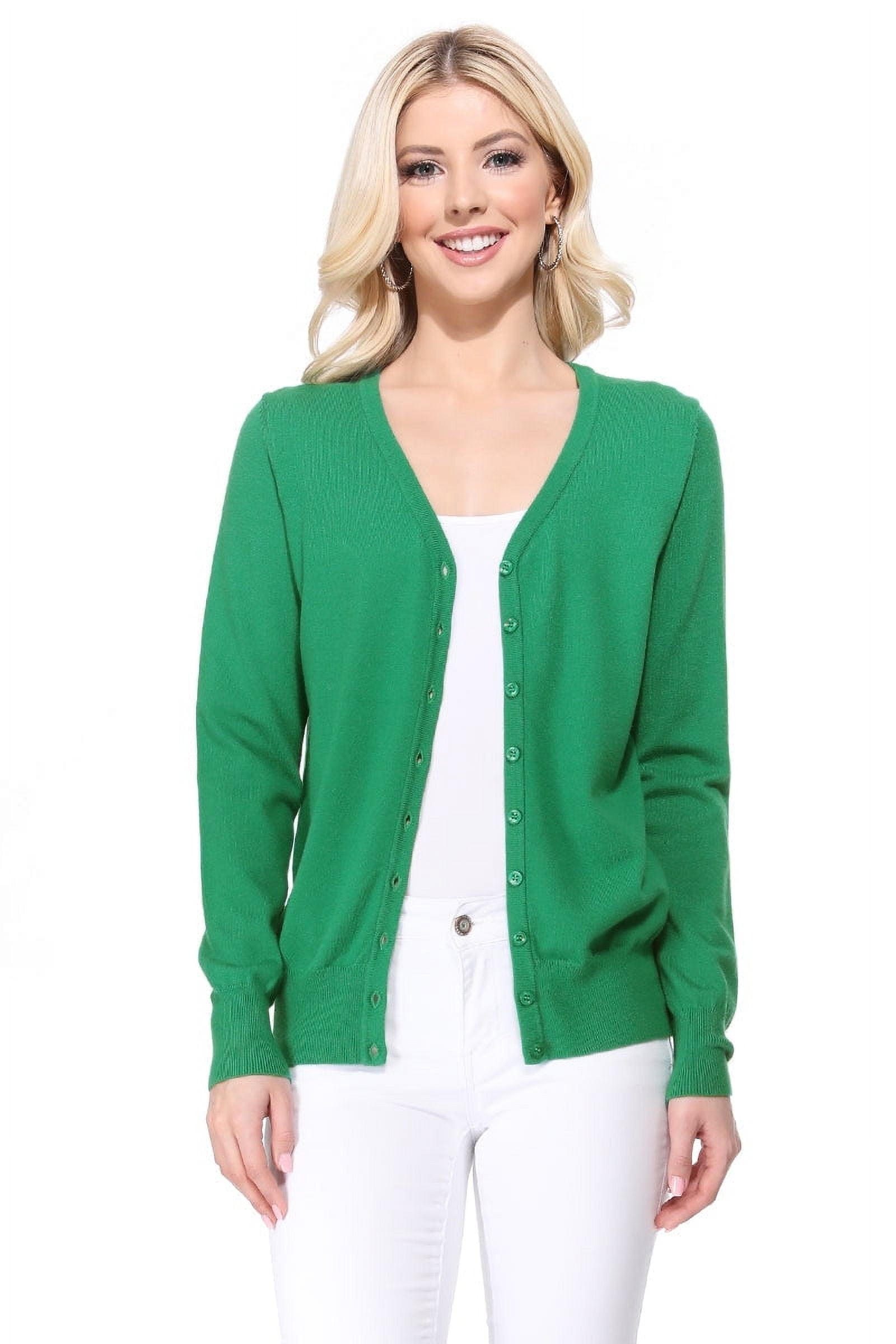 YEMAK Women's Long Sleeve V-Neck Button Down Soft Knit YEMAK Women's Long Sleeve V-Neck Button Down Soft Knit