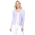 thumbnail image 1 of YEMAK Women's Long Sleeve V-Neck Button Down Soft Knit Cardigan Sweater MK5178-Lilac-L, 1 of 8