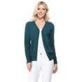 thumbnail image 1 of YEMAK Women's Long Sleeve V-Neck Button Down Soft Knit Cardigan Sweater MK5178-Peacock-M, 1 of 8