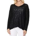 thumbnail image 1 of YEMAK Women's Long-Sleeve V-Neck Casual Knit Top Sweatshirt Pullover Sweater MK3392-BLACK-L, 1 of 8