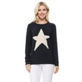 thumbnail image 1 of YEMAK Women's Pullover Sweater Long Sleeve Crewneck Cute Star Cable Knit MK3506STAR-NAVY/OATMEAL-M, 1 of 9