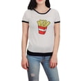 thumbnail image 1 of YEMAK Women's Short Sleeve Crewneck French Fries Print Casual T-Shirt Sweater MK32002-IVORY-L, 1 of 6