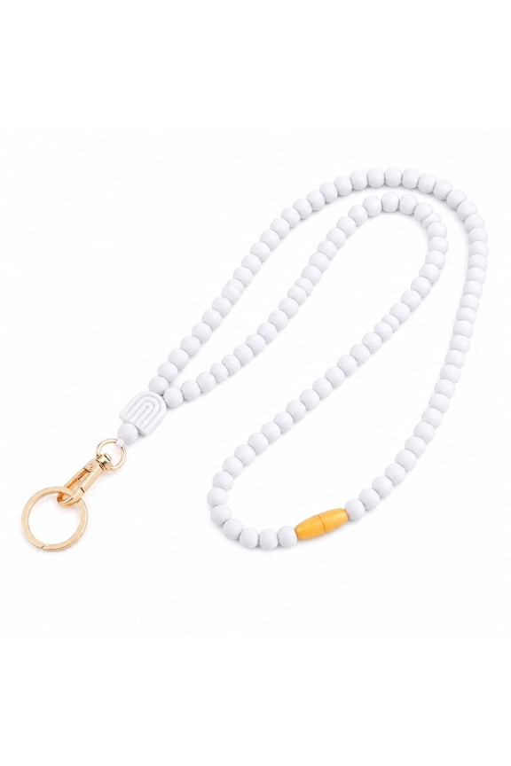 1 Pc Silicone Beaded Lanyard 18.5 Inch Breakaway Badge Holder with Key Ring for ID Card