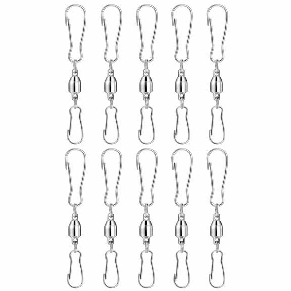 YEMNPIOS 10 Pcs Swivel Hooks Clips Smooth Spinning Dual Clip for Windsock Wind Spinner Chime
