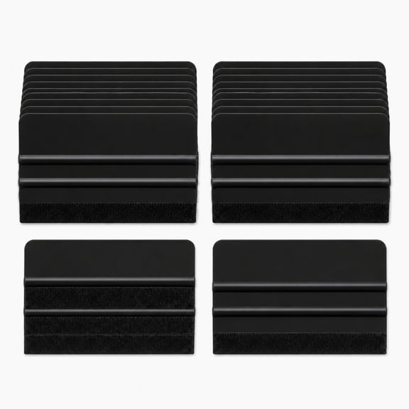 YEMNPIOS 12 Pcs Squeegee for Vinyl Decal 4 Inch Black Felt Edge Scraper Tool for Car Sticker Black