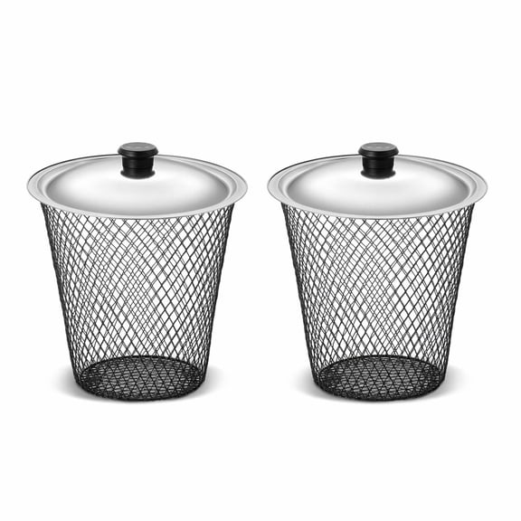YEMNPIOS 2 Pcs 9.1x9.1x5.9 Inch Inground Worm Composter with Lid Outdoor Farm Compost Bin
