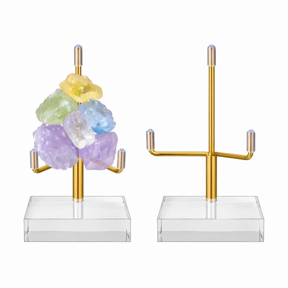 YEMNPIOS 2 Pcs Acrylic Display Stand 3 Inch Metal Arm Adjustable Plate Holder for Collectibles