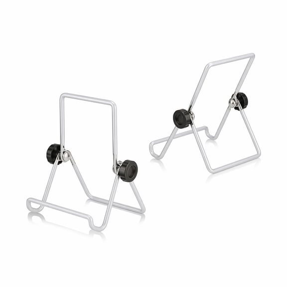 YEMNPIOS 2 Pcs Adjustable Book Display Stand 5.1x3.5 Inch Metal Folding Easel for Plate Picture