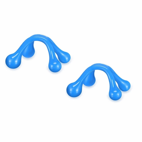 YEMNPIOS 2 Pcs Back Hook Massage Tool 4.5x4.8x3.3 Inch Plastic Handheld Massager for Neck Body Blue