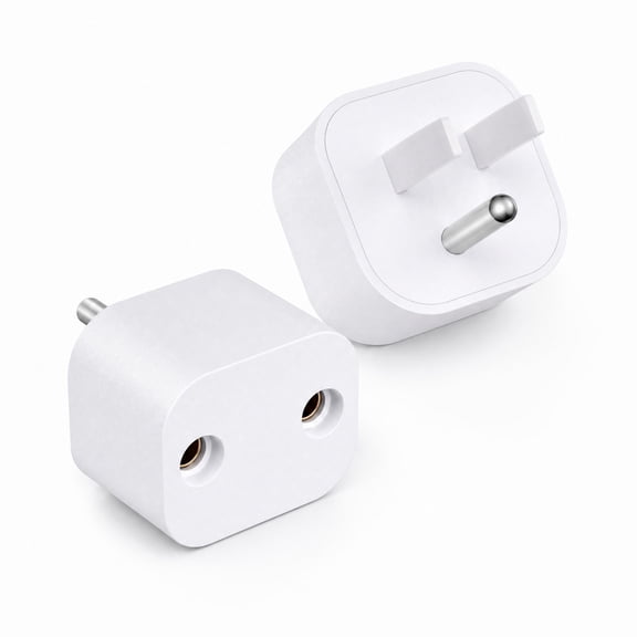 YEMNPIOS 2 Pcs Grounding Plug Adapter Ground Socket Splitter for Multiple Grounding Products to Single Ground Port Compatible with US Type B Outlets White
