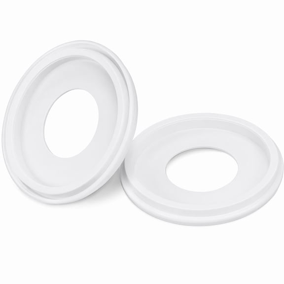 YEMNPIOS 2 Pieces Ceiling Medallion Molded PU Fan Medallions 9.8 OD x 4 ID Smooth White Finish for Light Fixtures