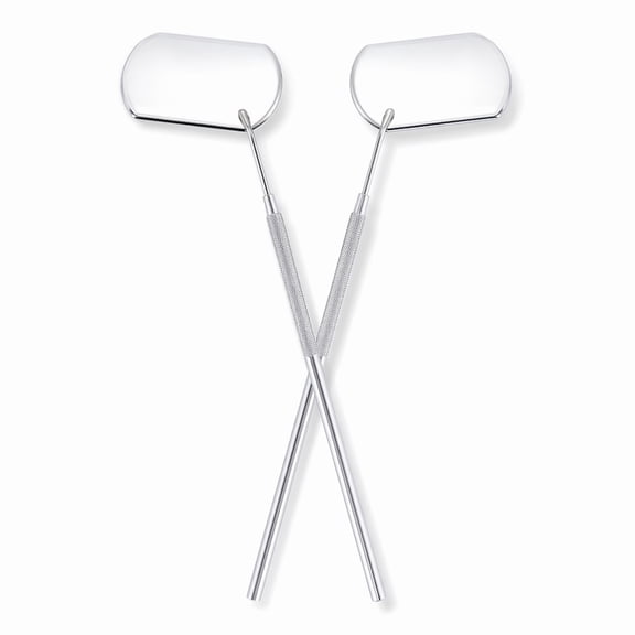 YEMNPIOS 2 Pieces Lash Mirror for Eyelash Extensions Large Square Stainless Steel Eyelash Mirror Lash Tools White
