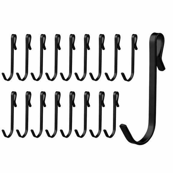 YEMNPIOS 20 Pcs J Hook for Wire Shelving Stainless Steel Hanger Clip on Metal Rack Black