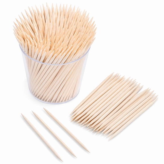 YEMNPIOS 200 Pcs Orange Wood Sticks for Nails 4.53 Inch Double Sided Cuticle Pusher Remover Orangewood Sticks Disposable Manicure Pedicure Tool Wooden Cuticle Stick for Facial Hair Removal