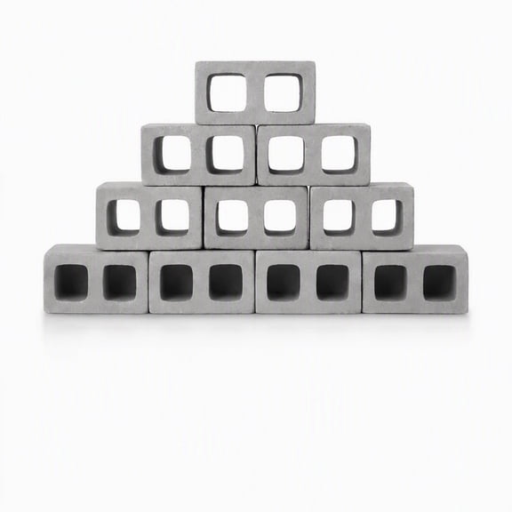 YEMNPIOS 24 Pcs Mini Cinder Blocks 1/12 Scale Mini Bricks Concrete Tiny Cement Building for Dollhouse Accessories DIY Construction Office Desk Toys Supplies Gray