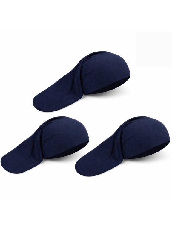 3 Packs Unisex Jumbo Dreadlock Long Hair Fabric Sleeping Cap Head Wrap Adult Navy blue