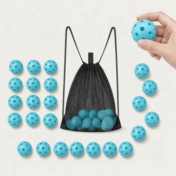YEMNPIOS 36 Pcs Practice Golf Balls Baseball 42mm Training Balls Plastic Hollow Softballs with Drawstring Bag for Backyard Batting Indoor Outdoor Blue