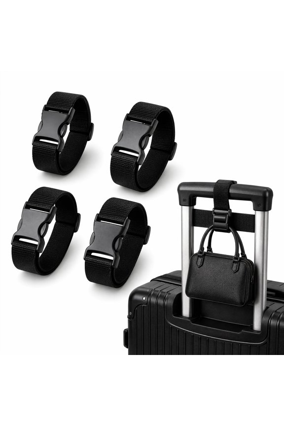 4 Pcs Adjustable Luggage Straps, Add a Bag Suitcase Connector Belt, TSA Approved Travel Essentials for Luggage Attachment