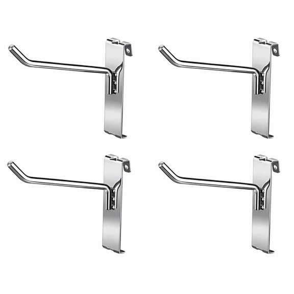 YEMNPIOS 4 Pcs Gridwall Panel Display Hooks 6 Inch Silver Stainless Steel Peg for Retail Shop Garage