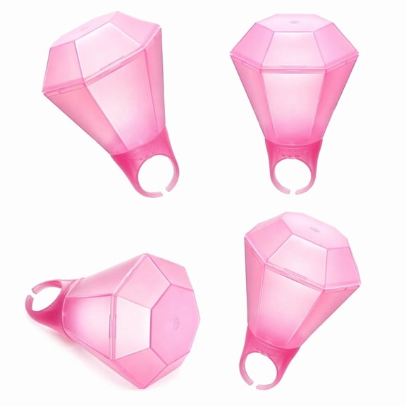 YEMNPIOS 4 Pcs Ring Shot Glasses 3.35x2.36 Inch Pink Plastic Drink Cups with Lid for Party