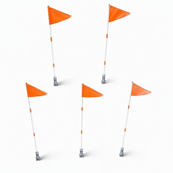 YEMNPIOS 5 Pack Bike Flag 6 Ft High Visibility Safety Flag with Fiberglass Flag Pole Tear Resistant