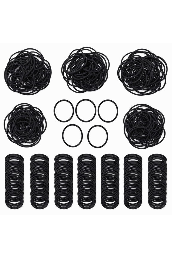 500 Pcs Black Hair Ties Bulk 1.77 Inch Thin Hair Elastics Small Bands 2mm Curly Hair Ponytail Holders for Women Men Straight Thick Curly