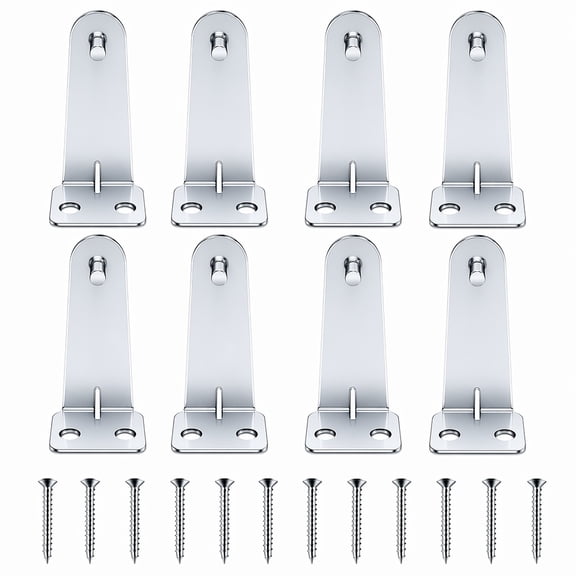 YEMNPIOS 8 Pcs Metal Blinds Hold Down Brackets 1.8 Inch Silver Bottom Rail Holder Replacements with Screws for Horizontal Shades Window Doors