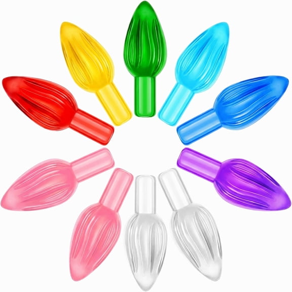 YEMNPIOS Ceramic Christmas Tree Bulb, Replacement Lights Assorted Colors Plastic Ornaments for Decorations, 270 Pieces
