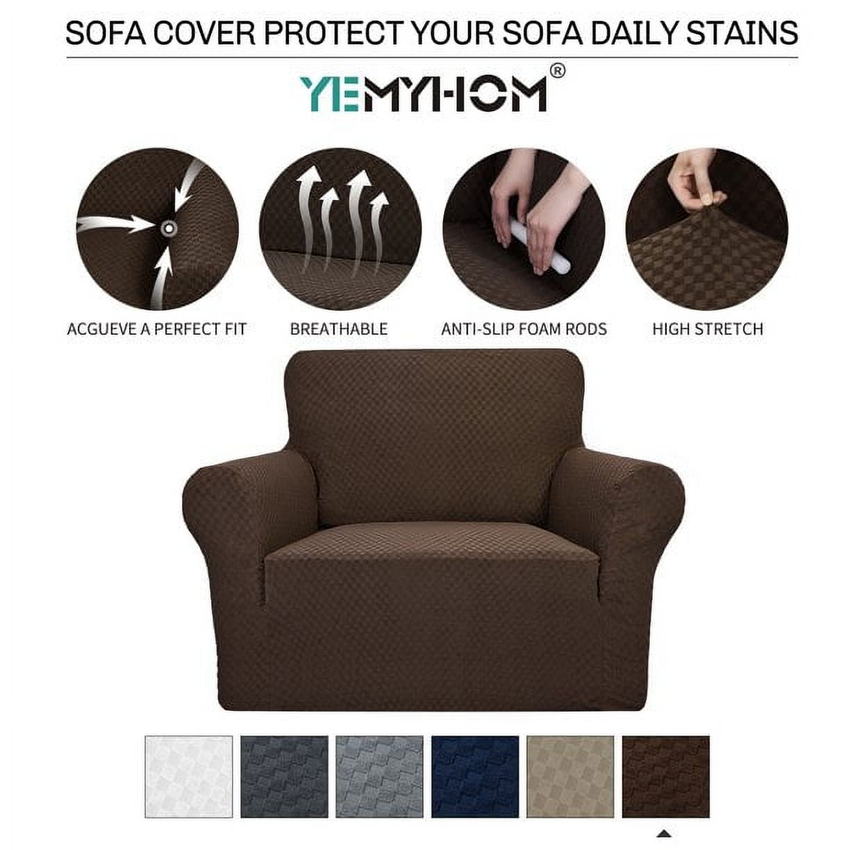 YEMYHOM Piece High Stretch Sofa Slipcovers Non Slip Couch Cover