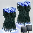 thumbnail image 1 of YEOLEH 2 Pack Solar String Lights Patio Light,Total 200 LED 80ft Solar powered & USB, IP65 Waterproof with 8 Modes for Garden Patio Gazebo Indoor, Blue, 1 of 6