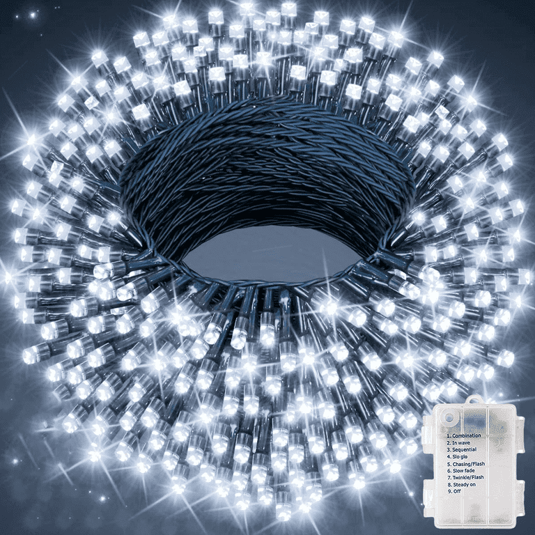 Outdoor white lights battery operated top