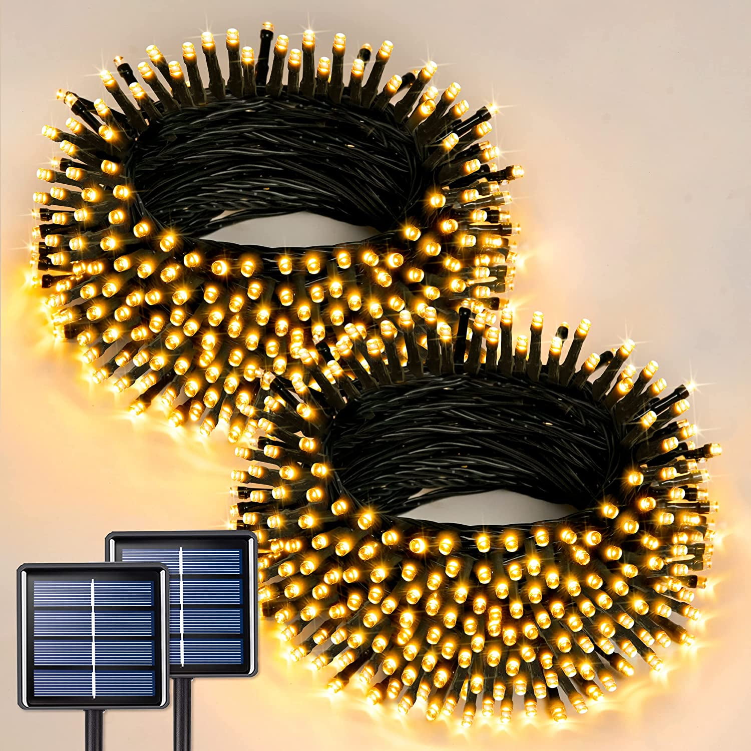 YEOLEH ExtraLong 2 Pack Solar String Lights,Total 160Ft 440LED