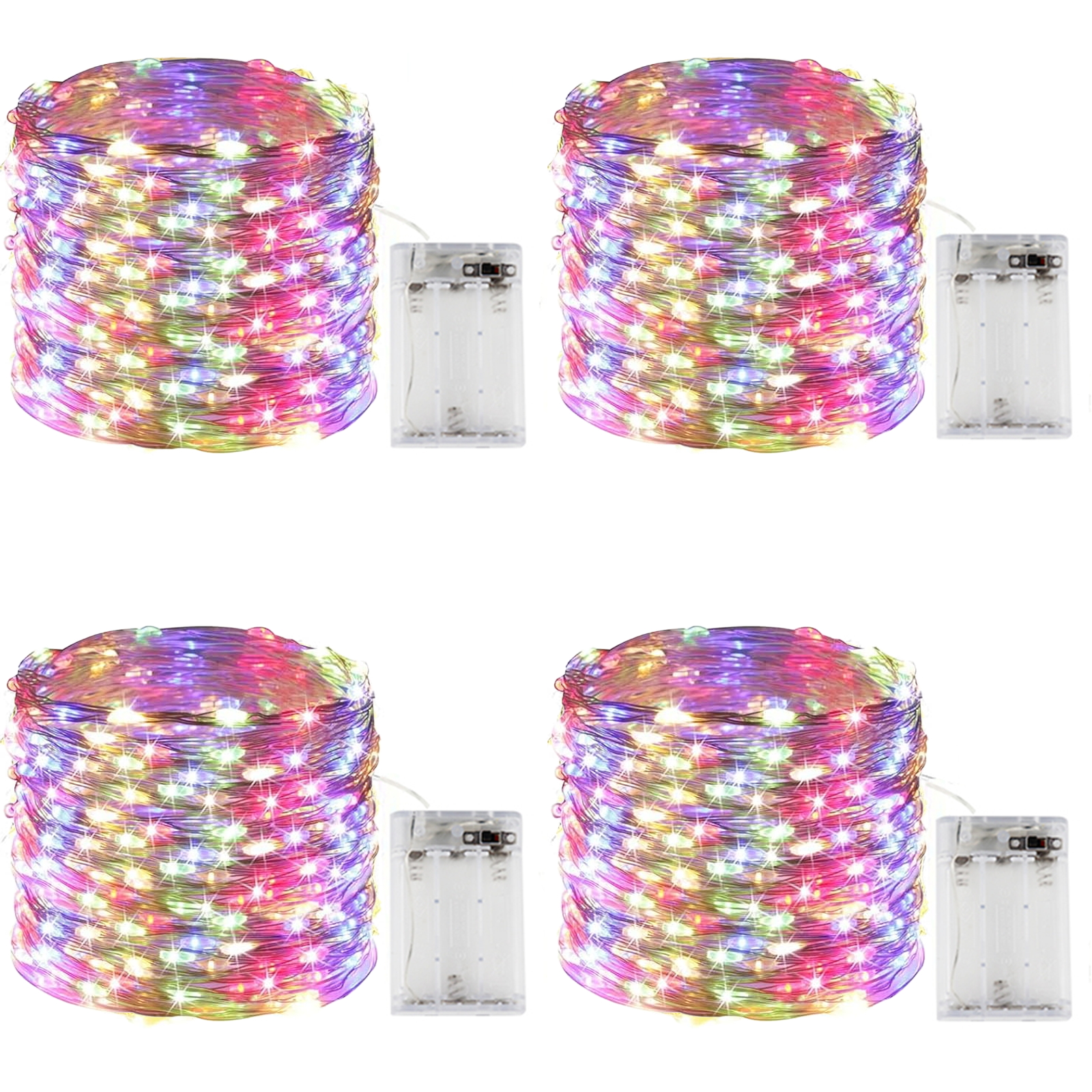 YEOLEH Led Fairy Lights Battery Operated String Lights Silver Wire